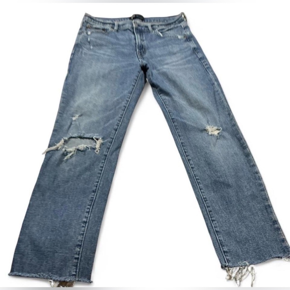 GAP Women's Ripped Denim Girlfriend Jeans size 2 straight leg